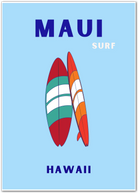 Maui Surfboard Beach Art Print