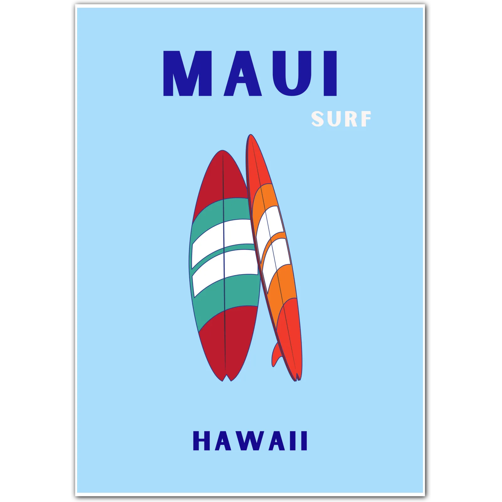 Maui Surfboard Beach Art Print