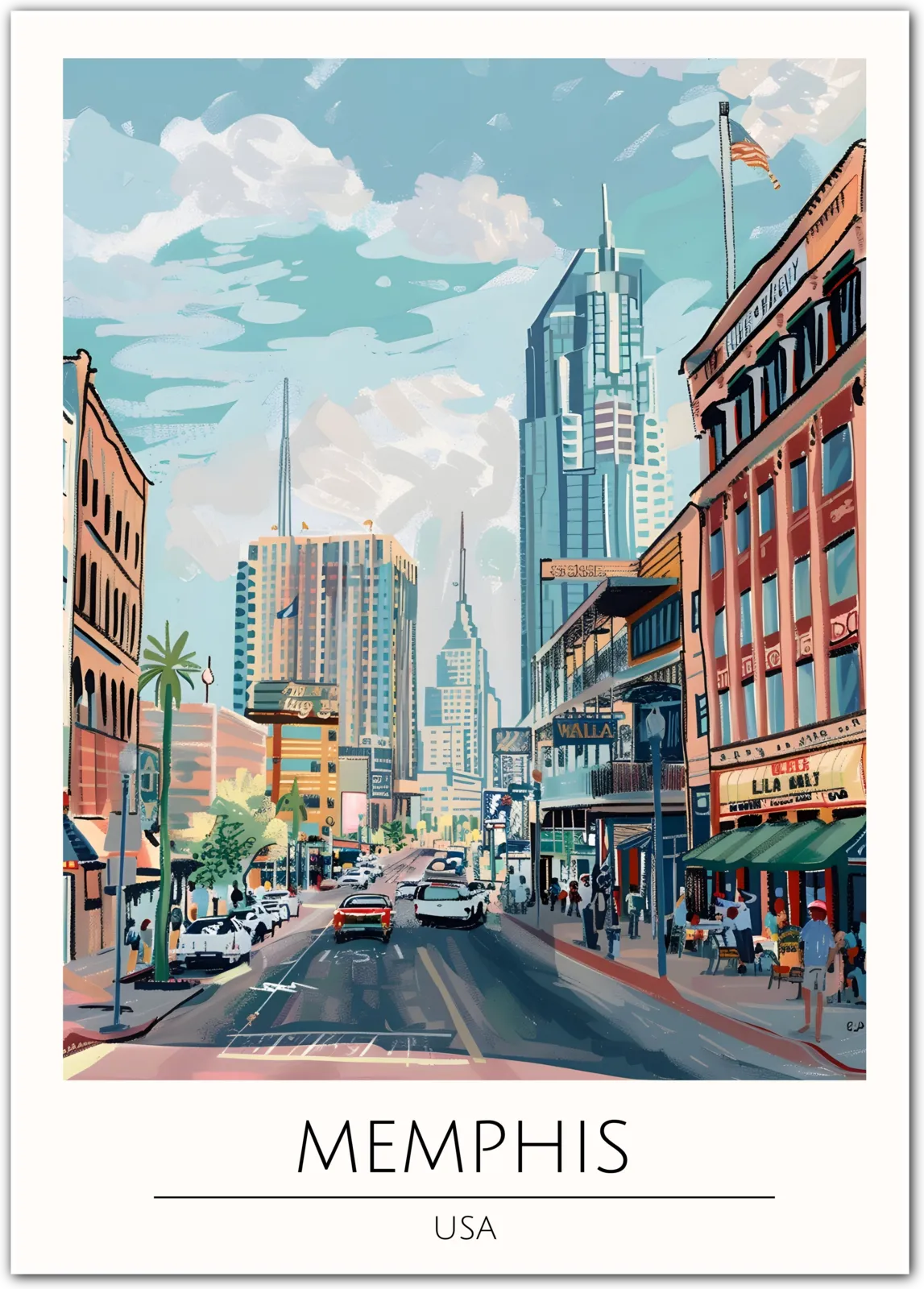 Memphis Art Print - Dynamic City Views of Tennessee’s Cultural Hub