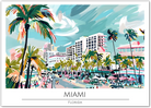 Vibrant Miami Beachfront - Florida Art Print