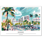 Vibrant Miami Beachfront - Florida Art Print