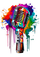 Retro Paint Drip Design Microphone Art 3