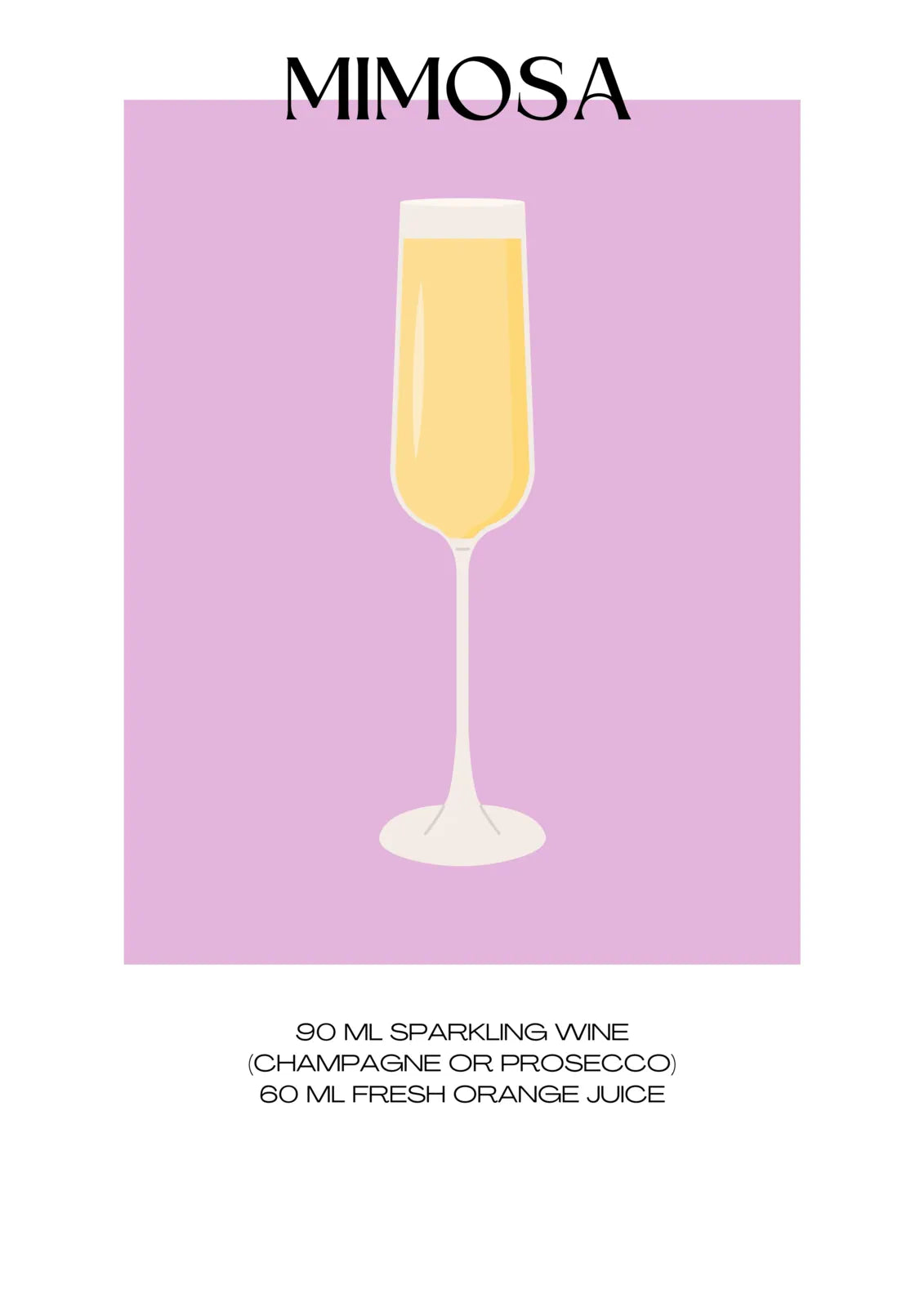 Mimosa Art Print – Elegant Lilac & Champagne Design 3