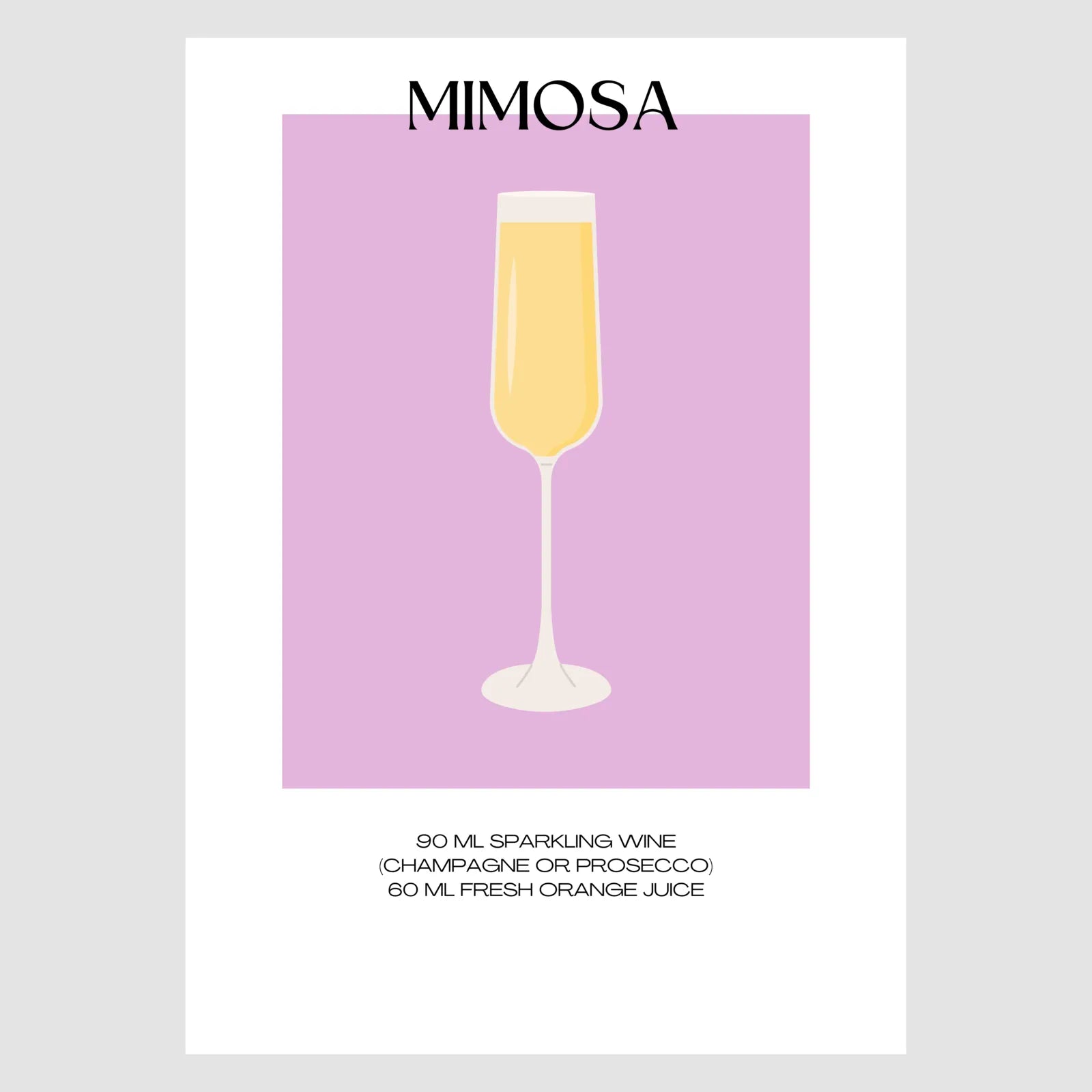 Mimosa Art Print – Elegant Lilac & Champagne Design 1