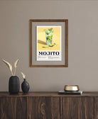 Mojito Art Print – 70s Retro Green & Yellow Cocktail Design 2