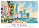 Monte Carlo Waterside Scene with Ship and Beaches Art Print 3