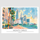 Monte Carlo Waterside Scene with Ship and Beaches Art Print 1