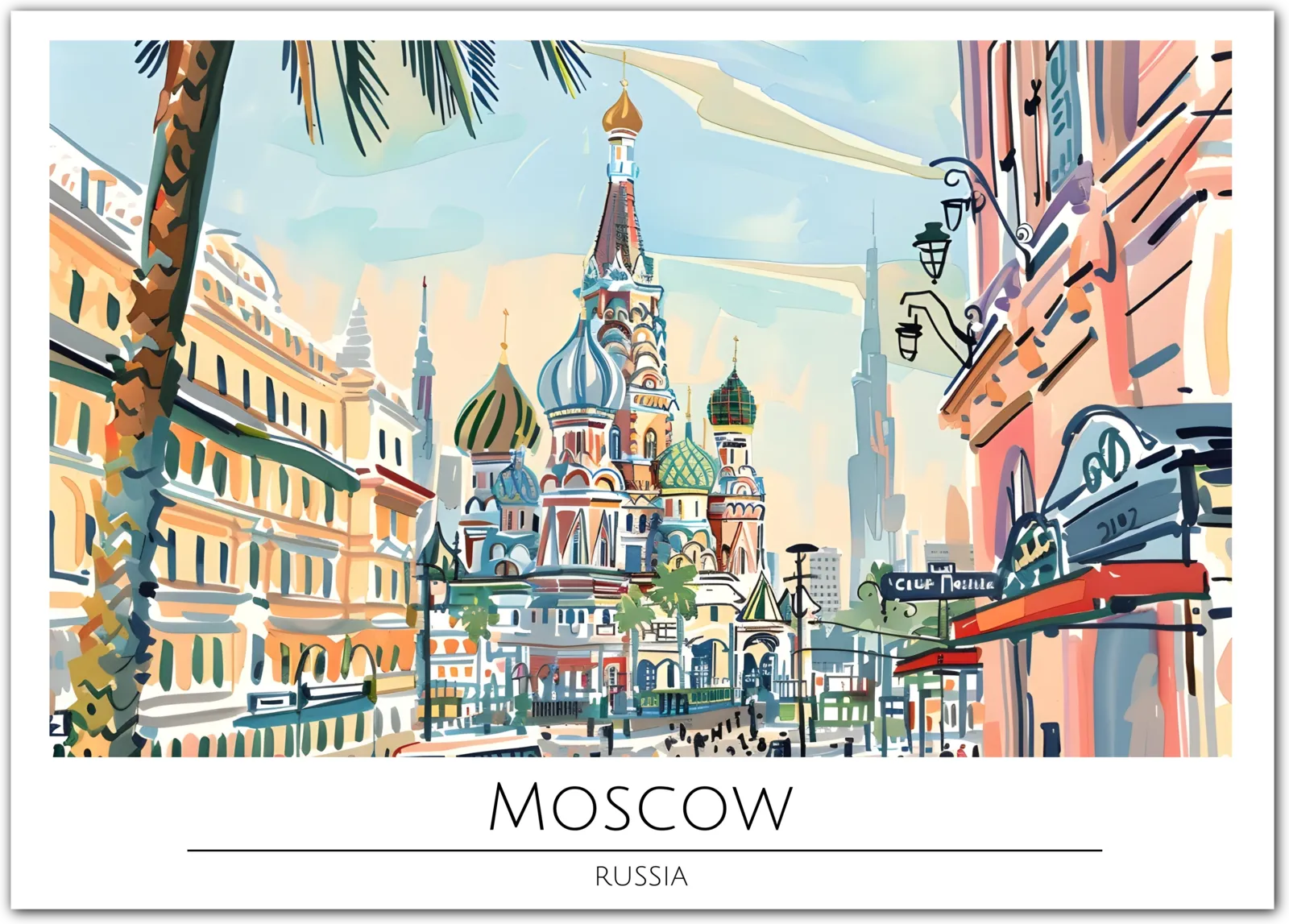 Majestic St. Basil's Cathedral - Moscow Cityscape Art Print