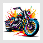 Awesome Motorbike In A Paint Explosion Design 1