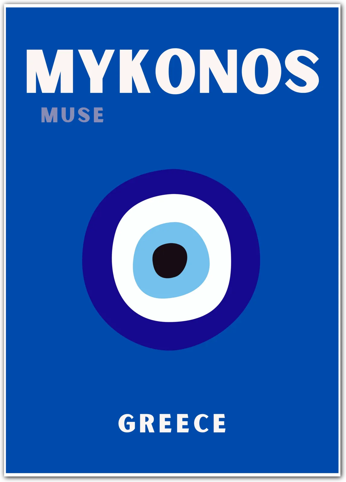 Mykonos Greek Evil Eye Protection Art Print