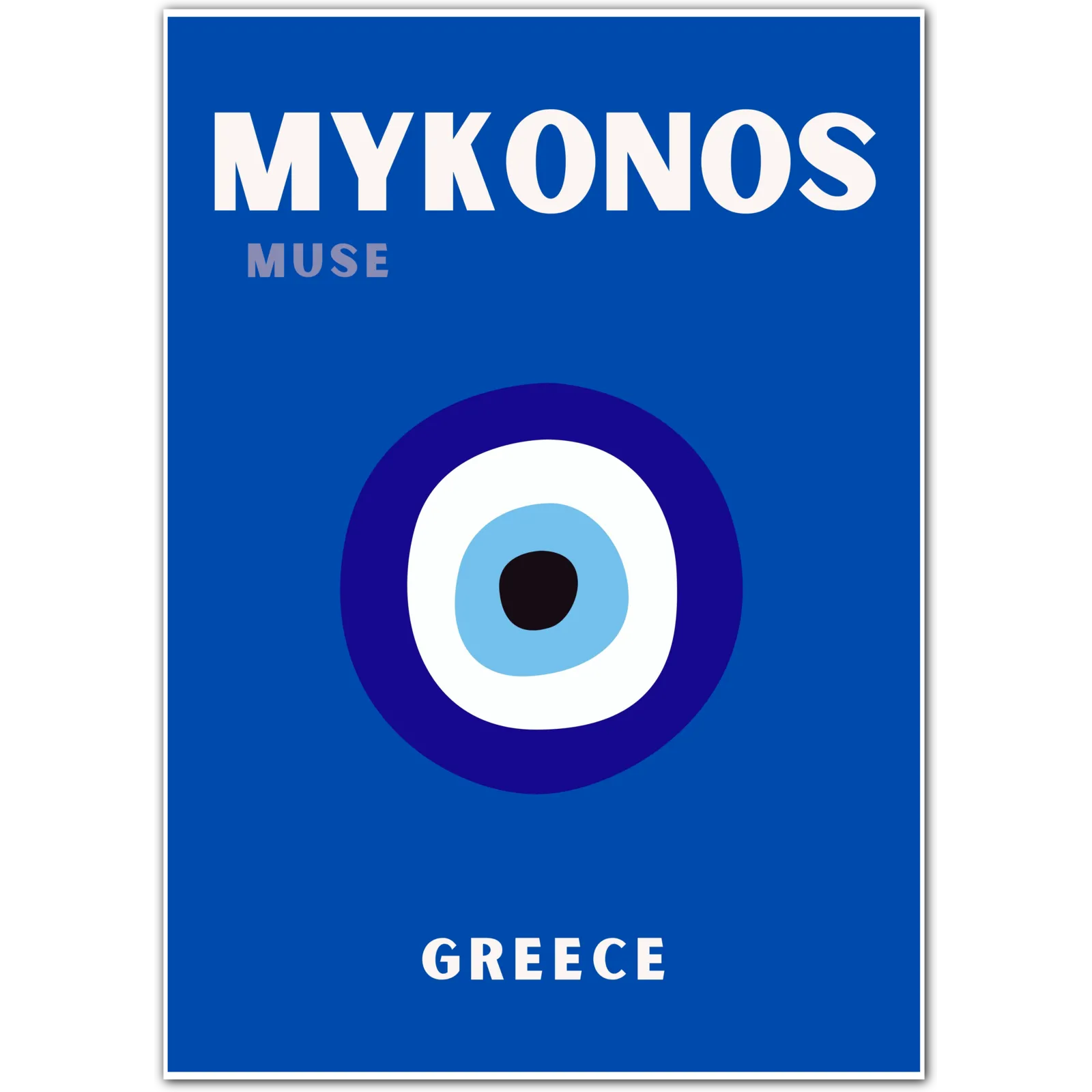 Mykonos Greek Evil Eye Protection Art Print