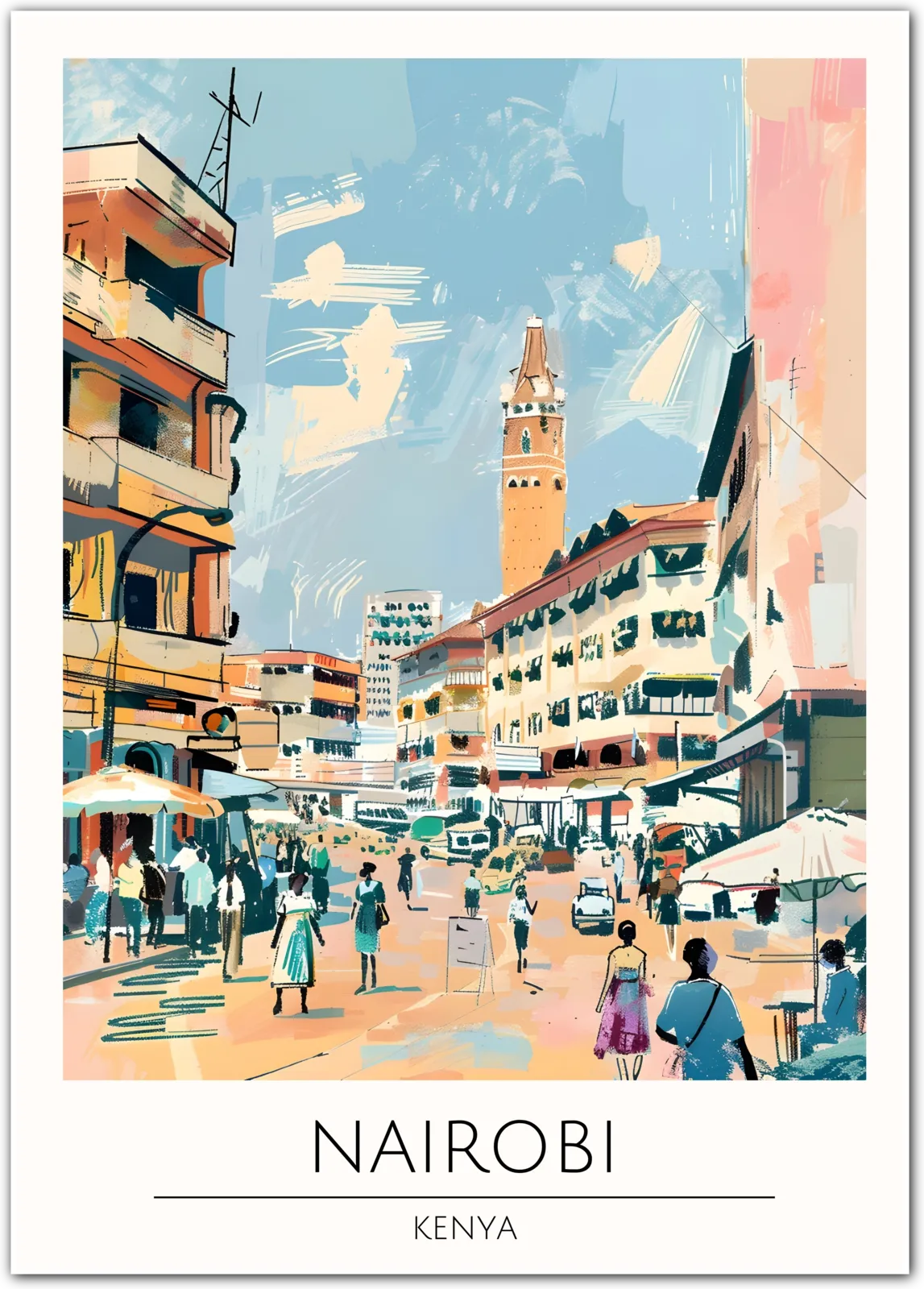 Nairobi Art Print - Urban Life in Kenya’s Vibrant Capital