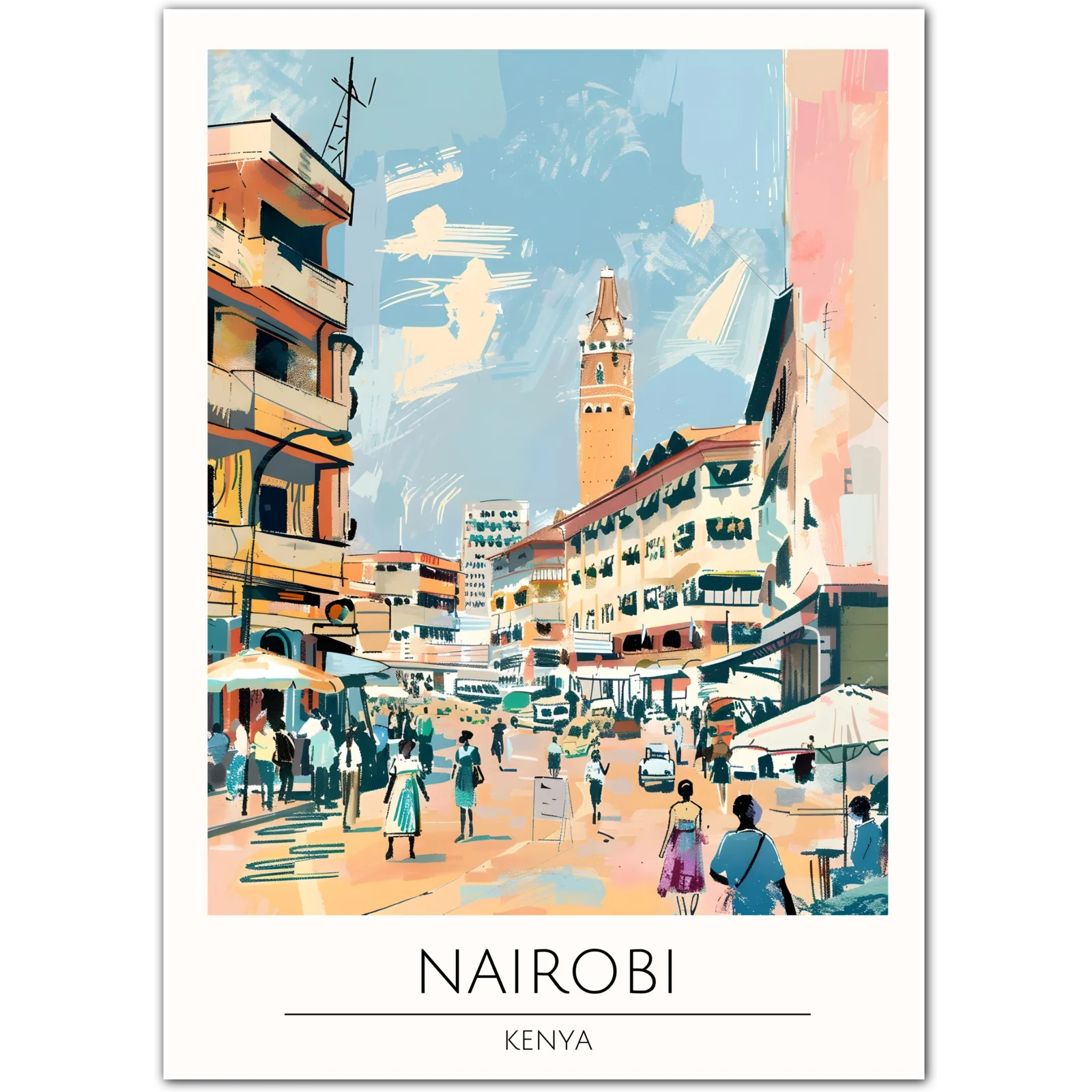 Nairobi Art Print - Urban Life in Kenya’s Vibrant Capital