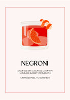 Negroni Art Print – Minimalist Orange & White Cocktail Design 3