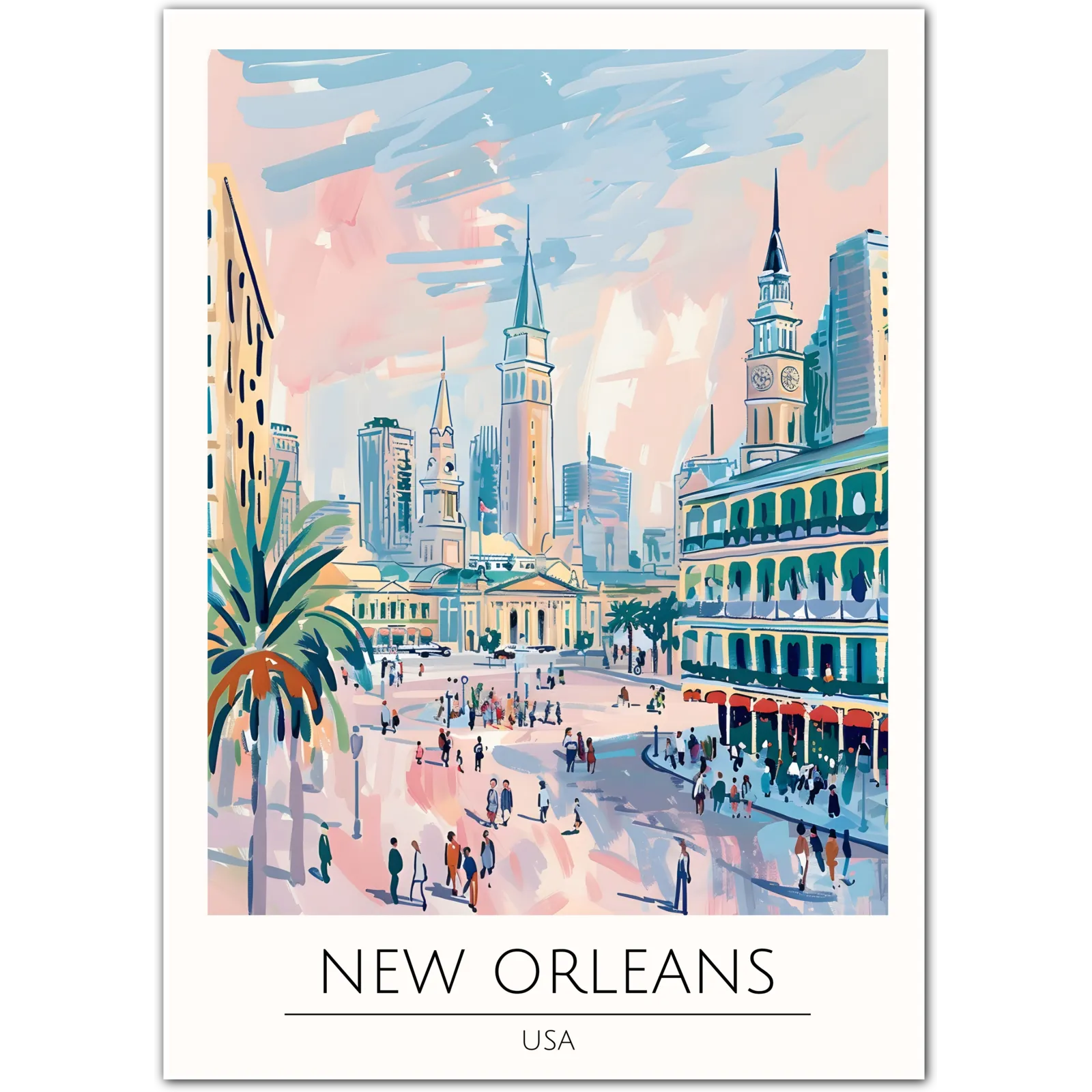 New Orleans Art Print - Lively Views of the French Quarter