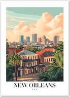 Vibrant New Orleans Art Print – Historic French Quarter in Pastels