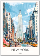 New York City Art Print - Empire State Building and City Streets