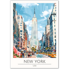 New York City Art Print - Empire State Building and City Streets