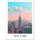 Classic New York Cityscape Art Print – Empire State Building in Retro Colours
