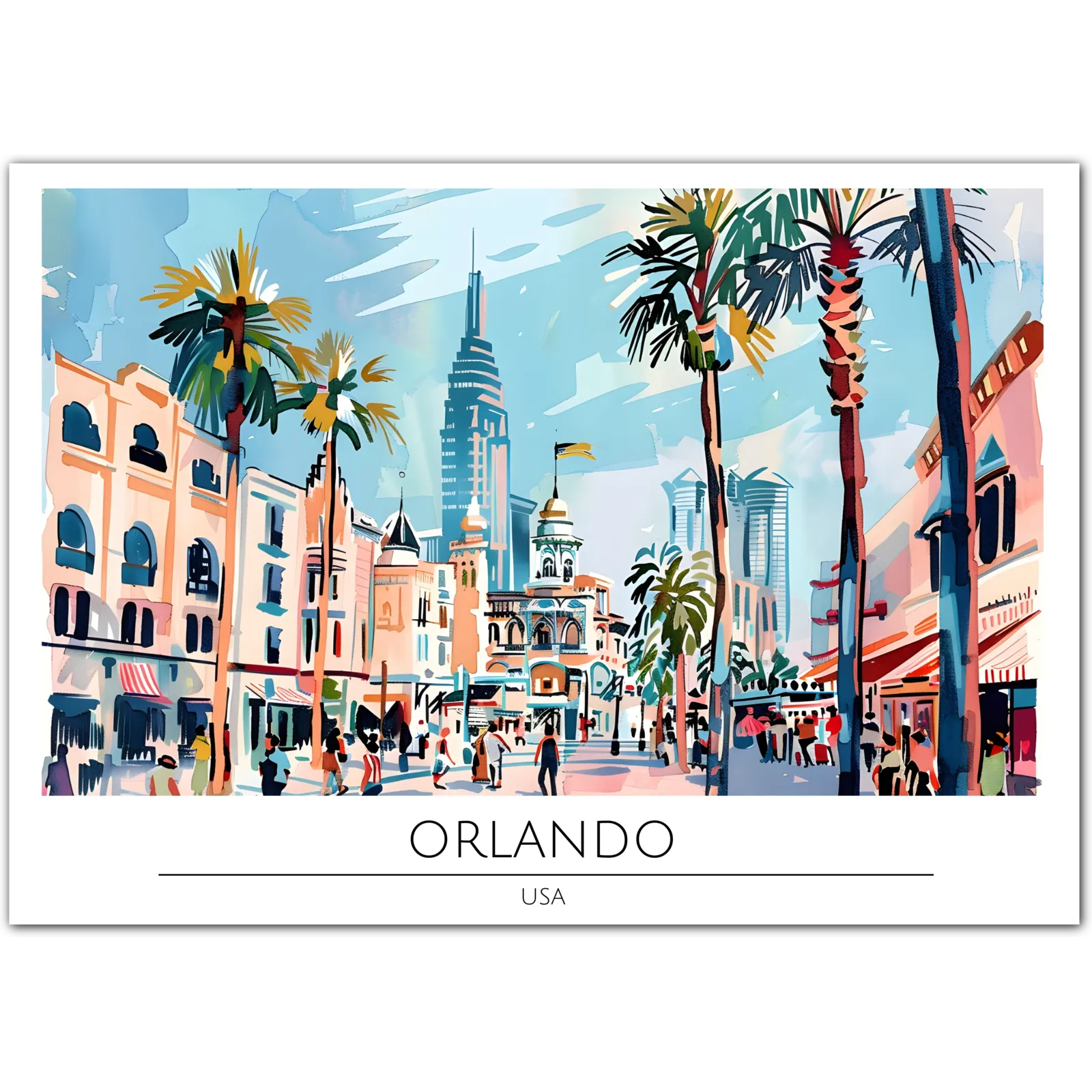 Orlando Cityscape - Florida Urban Art Print