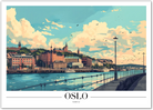 Oslo Norway Art Print with Waterfront