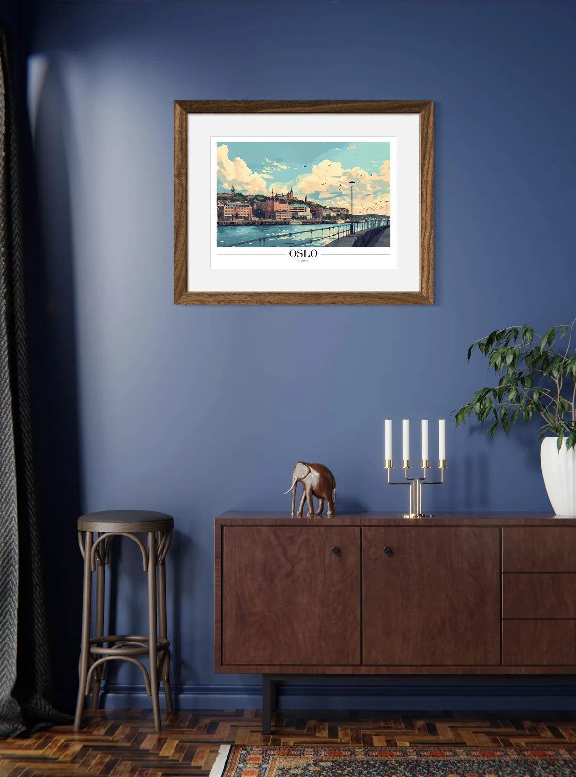 Oslo Norway Art Print with Waterfront