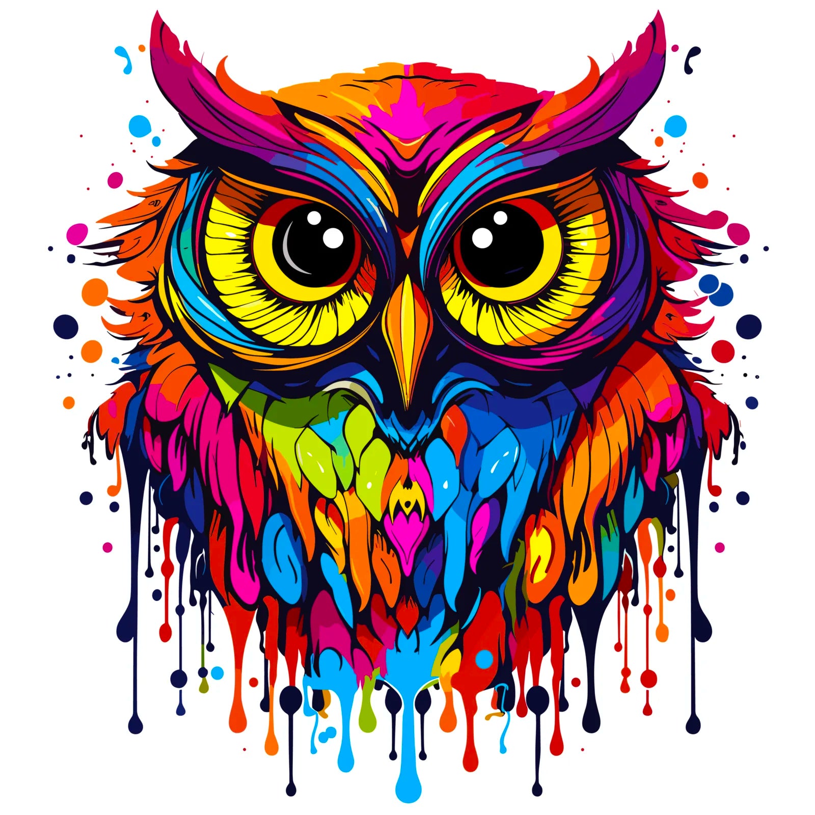 Wise Owl Colour Splash Art Print 3