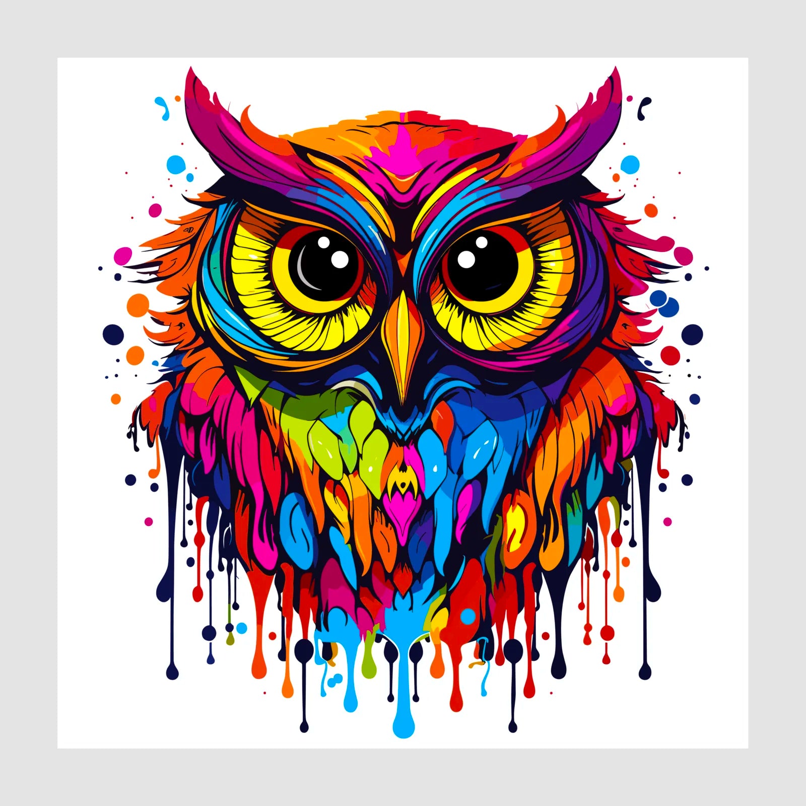 Wise Owl Colour Splash Art Print 1