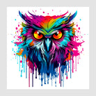 Bright Owl Colour Splash Digital Art Print 1