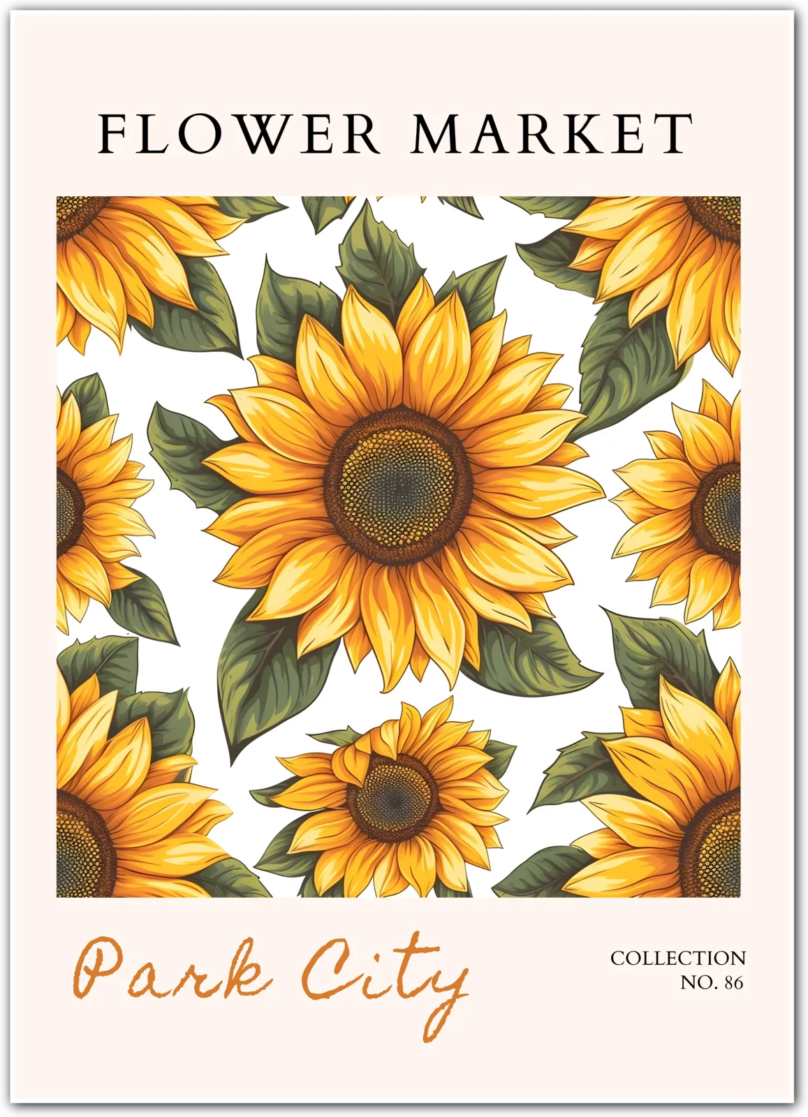 Golden Bloom Cluster – Park City Sunflower Art Print
