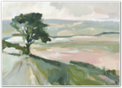 The Turning Path – Countryside Tree Under a Soft Summer Sky