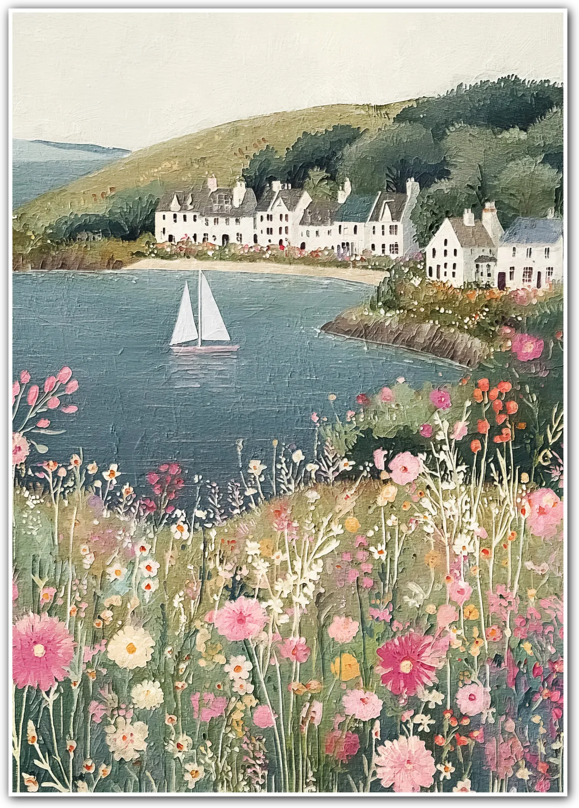 Harbour Hills – Pink Wildflowers and Gentle Waters
