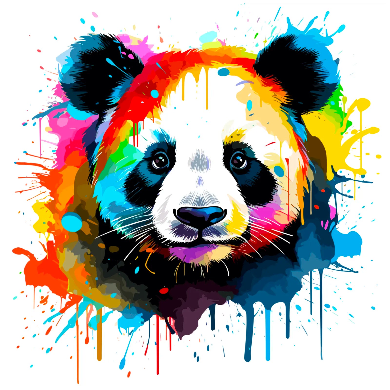 Fireworks Paint Splash Panda Art Print 3