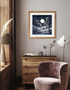 Moonlit Winter Trees Layered Paper Cutout Art Print 2