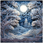 Enchanted Winter Forest: Layered Paper Cutout Art Print 3