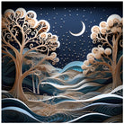 Lunar Whispers: Crescent Moon Layered Paper Cutout Art Print 3