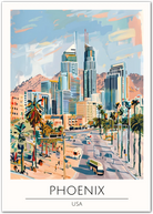 Phoenix USA Art Print – Desert Cityscape