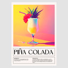 Pina Colada Art Print – Pastel Pink & Lemon Cocktail Design 1