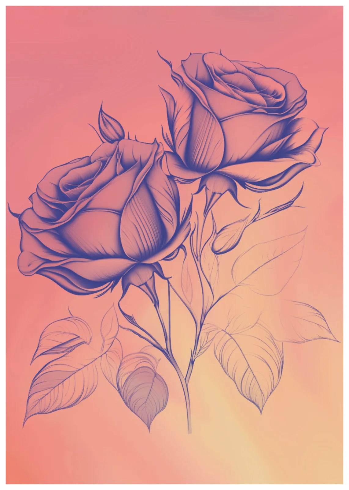 Pink Roses Original Wall Art