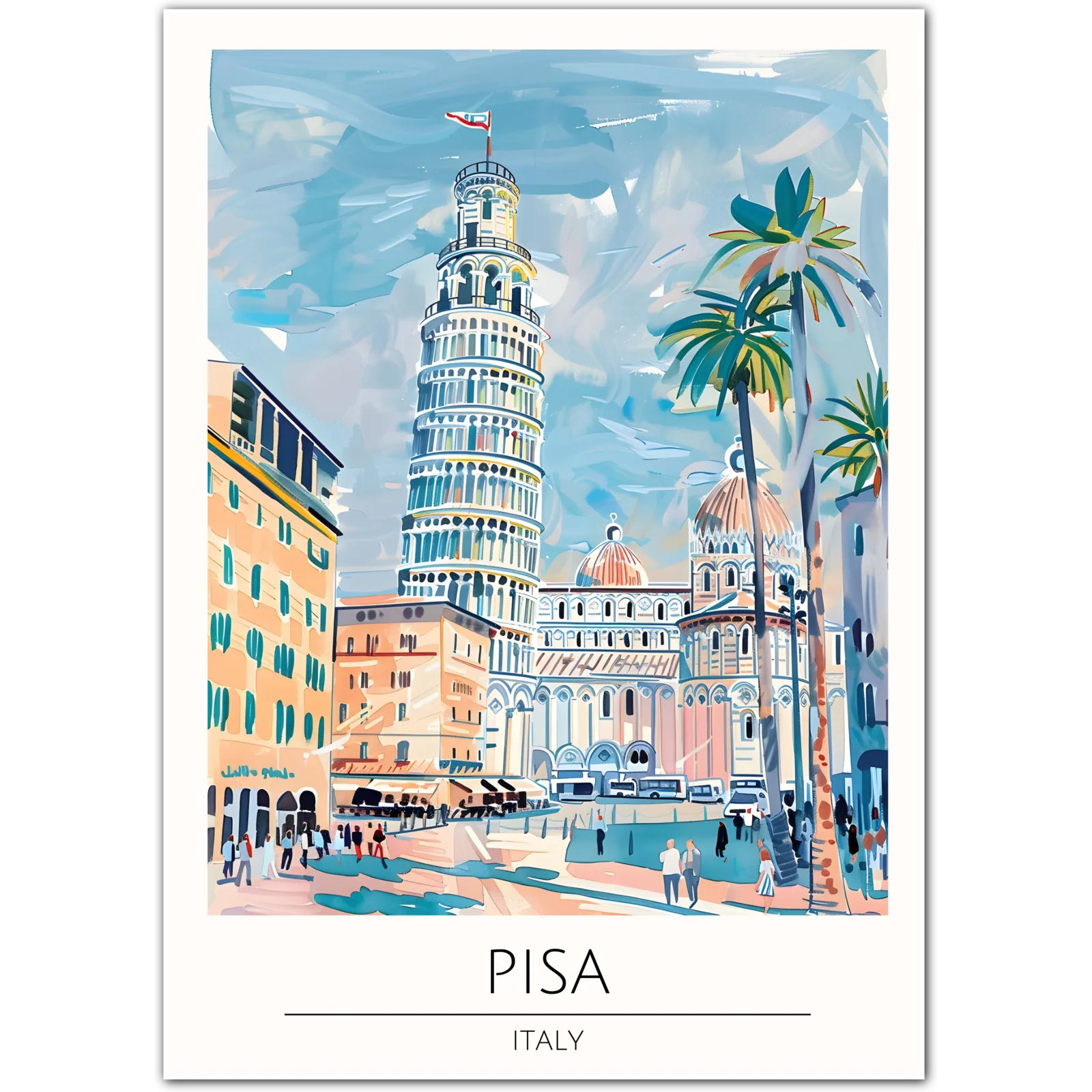 Pisa Italy Art Print – Leaning Tower of Pisa