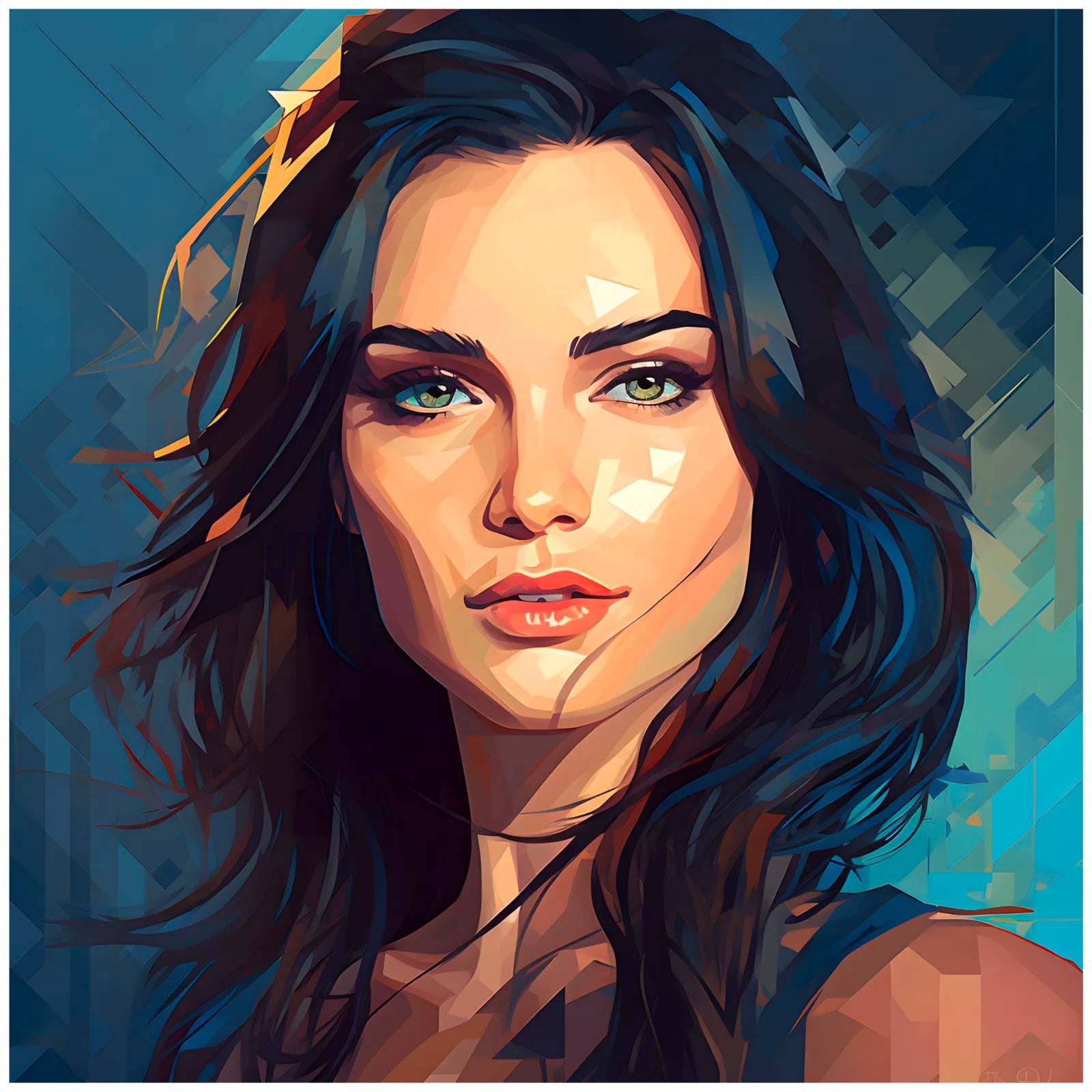 Brunette Beauty Pixel Artwork 3