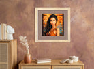 Golden Glow Pixelated Woman Wall Art 2