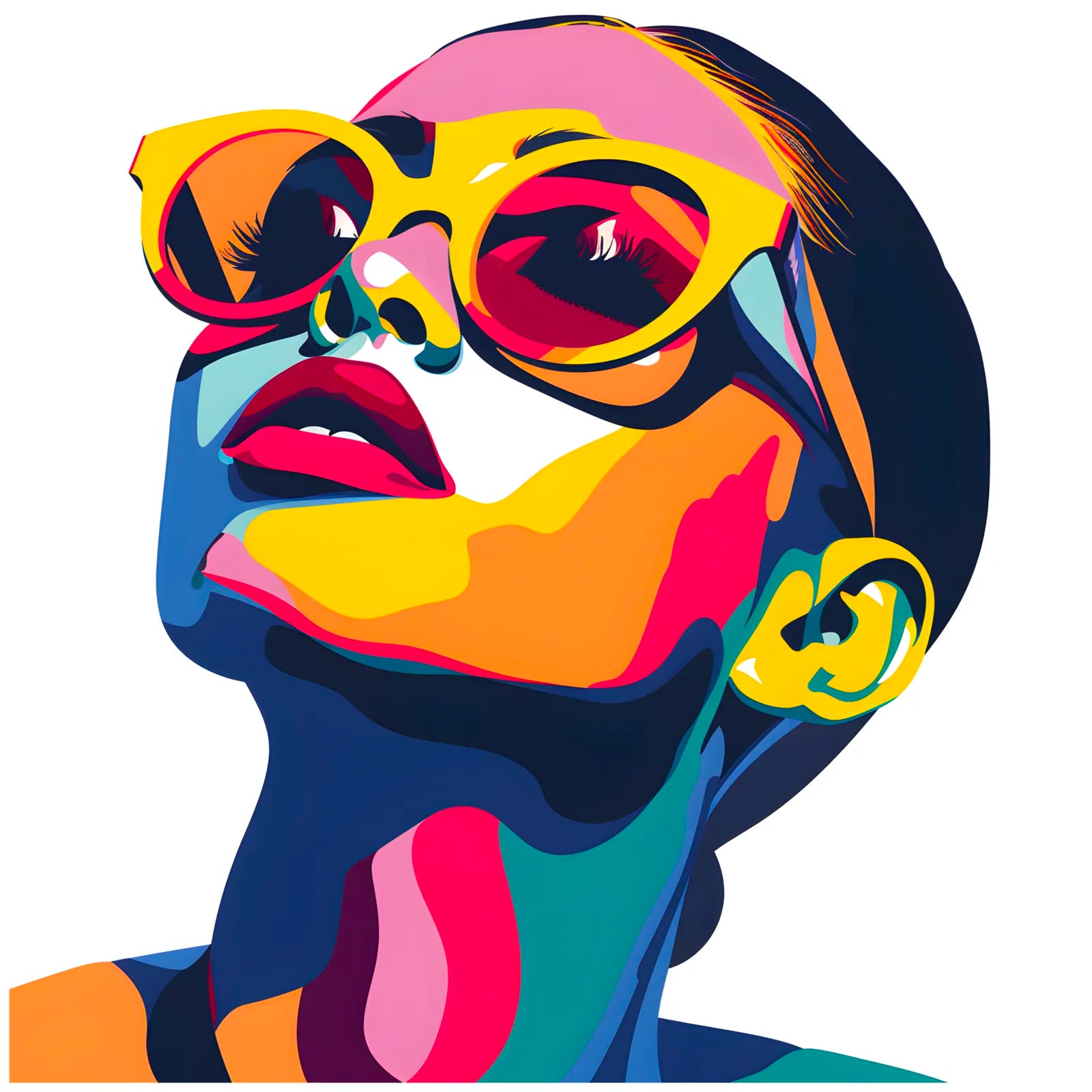 Retro Sunglasses Pop Art Woman Digital Art 3