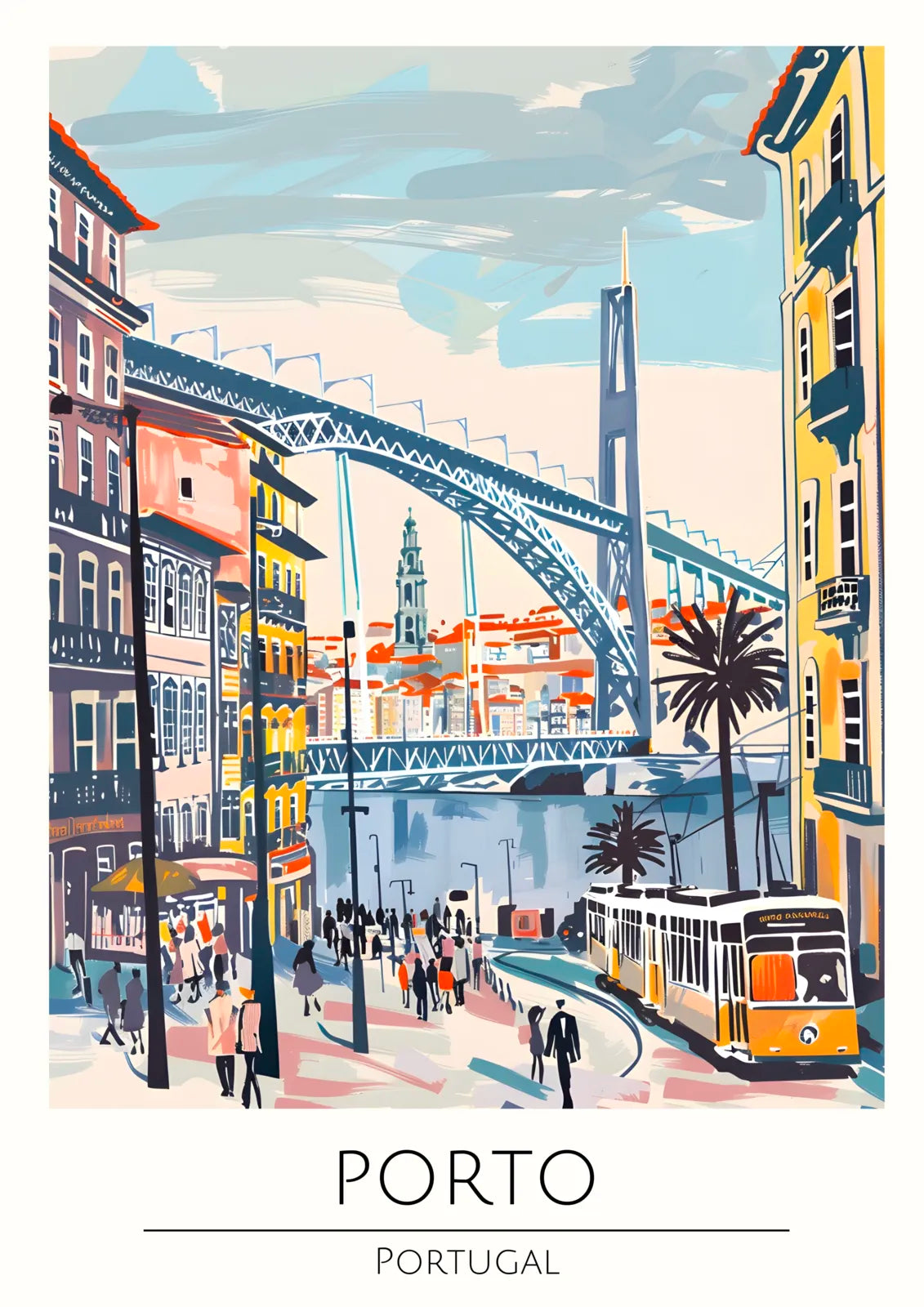 Porto River View with Bridge Art Print 3