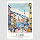 Porto River View with Bridge Art Print 1