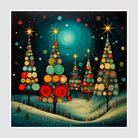 Giant Christmas Trees on Snowy Hills Art Print 1