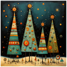 Metallic Look Christmas Trees Art Print 3