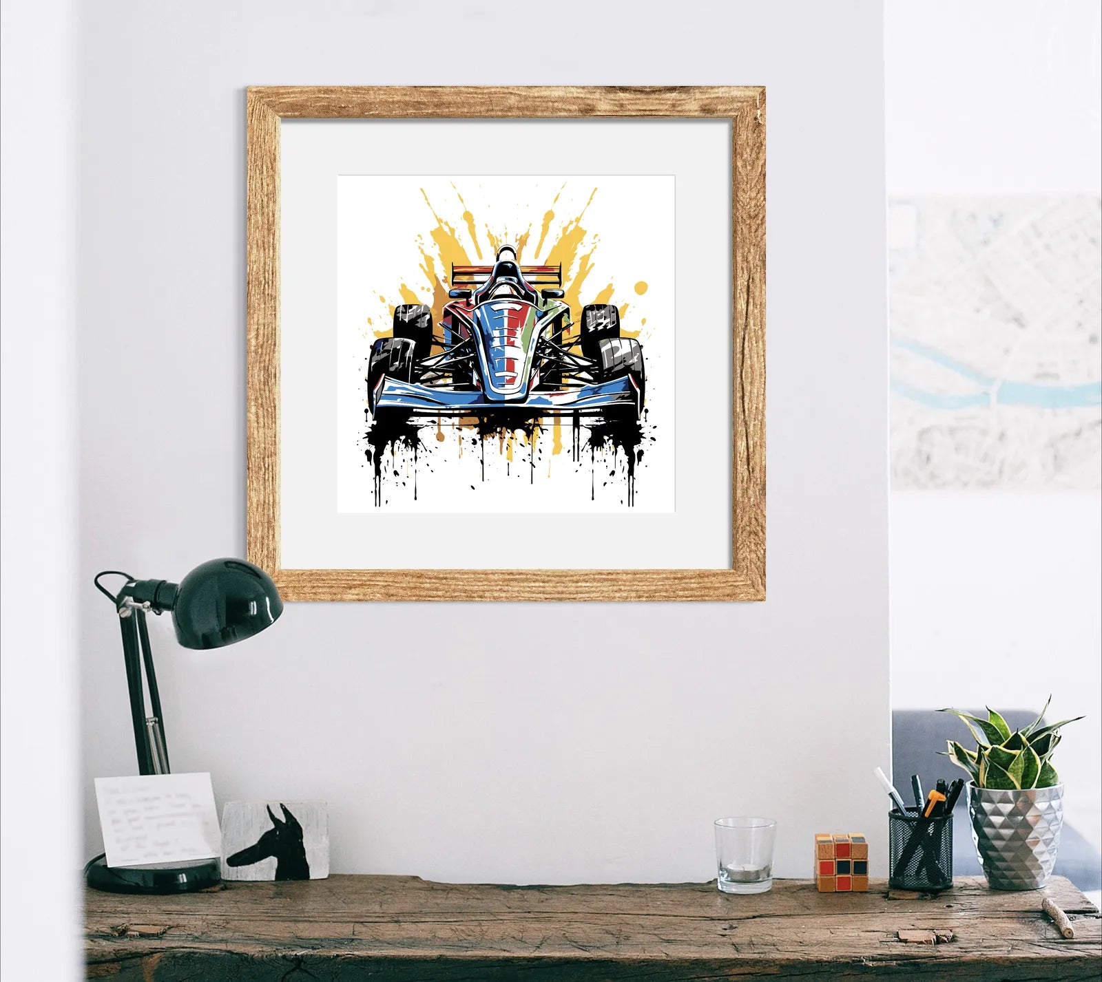Fiery Paint Splashes F1 Race Car Art Print 2