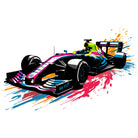 Sleek Paint Splashes F1 Race Car Art Print 3