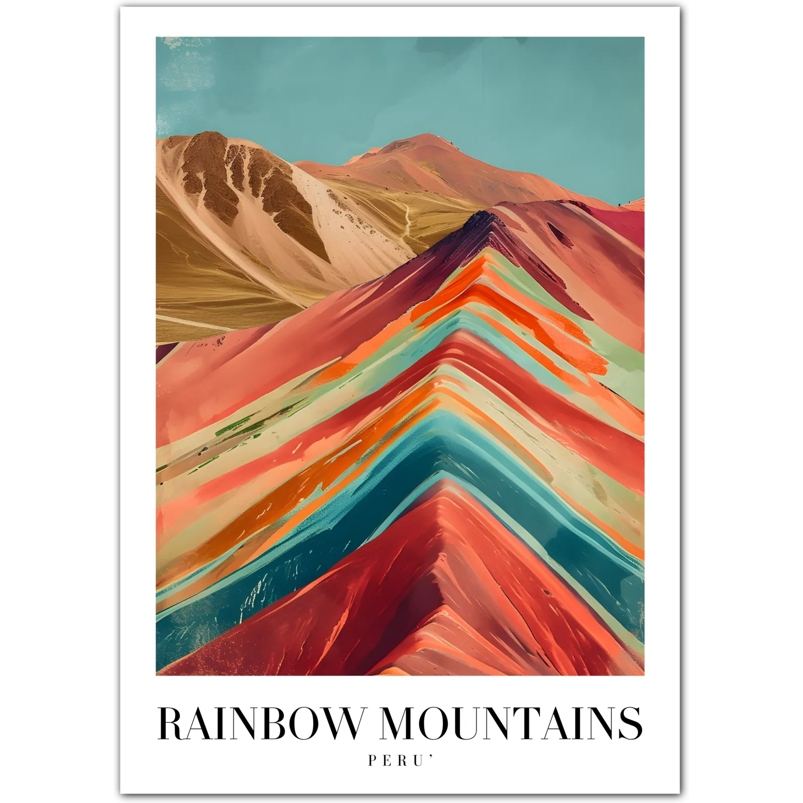 The Colourful Rainbow Mountains of Peru: A Natural Wonder Art Print